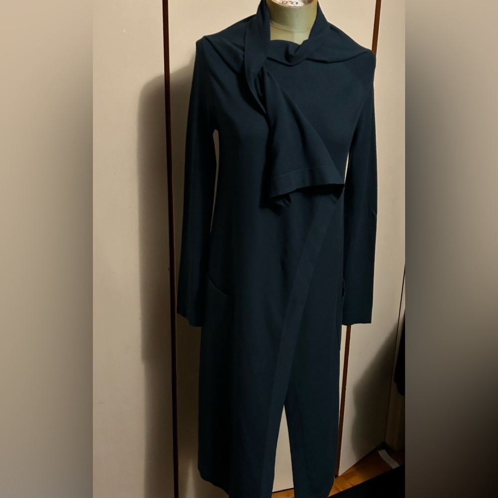 Donna Karan collection long drape open cardigan sweater